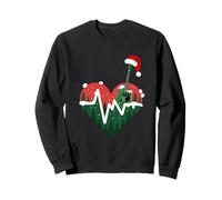 E-Guitar Natale Battito Cuore Felice Felpa