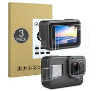 E-Hamii Proteggi Schermo Compatibile con GoPro Hero 8 Black,[Resistente ai graffi, ad alta definizione, senza bolle], [3 Pack] Protezione in Vetro Temperato per GoPro Hero 8 Black