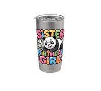 È il compleanno di mia sorella Panda Family Day Bicchiere termico in acciaio inox doppia parete