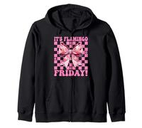 È Il Flamingo Friday! TGIF Flamingo Girl Mom Pink Coquette Felpa con Cappuccio