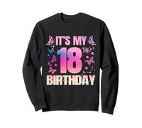 È il mio 18° compleanno a tema farfalla, ragazza da festa di 18 anni Felpa