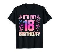 È il mio 18° compleanno a tema farfalla, ragazza da festa di 18 anni Maglietta