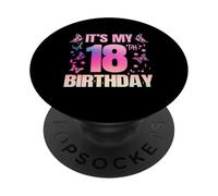 È il mio 18° compleanno a tema farfalla, ragazza da festa di 18 anni PopSockets PopGrip Adesivo