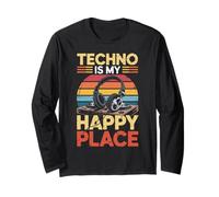 È Il Mio Amante Della Musica Happy Place Dj Cuffie Maglia a Manica