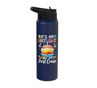 È il mio compleanno e la mia prima nave per torte di compleanno in crociera Stainless Steel Insulated Water Bottle