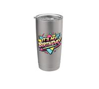 È il mio compleanno, festa vintage retrò Groovy anni '80 e '90 Bicchiere termico in acciaio inox doppia parete