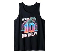 È Il Mio decimo Compleanno Dinosaur Roaring 70s 80s Canotta