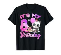 È il mio ottavo compleanno, simpatica festa per bambina di 8 anni con panda Maglietta