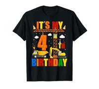 È il mio quarto compleanno Escavatore edile Birthday Boys Maglietta