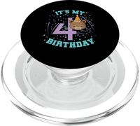 È il mio quarto compleanno Teddy Bear Child Girl PopSockets PopGrip per MagSafe
