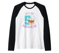 È Il Mio Quinto Compleanno Deer Child Girl Maglia con Maniche Raglan