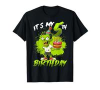 È Il Mio Quinto Compleanno Zombie di 5 Anni Happy Halloween Kids Maglietta