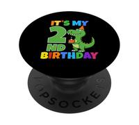 È il mio secondo compleanno Dinosauro T-Rex Bambino di 2 anni divertente PopSockets PopGrip Adesivo