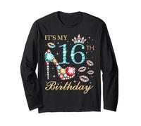 È Il Mio sedicesimo Compleanno, Simpatica Regina del Compleanno di 16 Anni Maglia a Manica