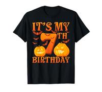 È Il Mio settimo Compleanno, zucche, 7 Anni, Halloween Day, Bambini Maglietta