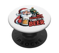 È il momento più meraviglioso per una vacanza di Babbo Natale alla birra PopSockets PopGrip Adesivo