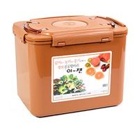 E-Jen, contenitore Kimchi per fermentazione probiotica, di alta qualità, con coperchio interno per chiusura sottovuoto 4.4 gal/ 17L Earthenware Brown