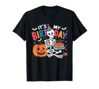 È la festa di compleanno di My Birthday Skeleton Happy Halloween Maglietta