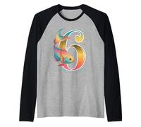 È la mia festa per il sesto compleanno Ocean 6 Years Sea Fish B-Day Maglia con Maniche Raglan