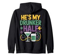 È la mia metà ubriaca Mardi Gras Coppie Felpa con Cappuccio