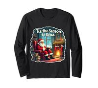 È la Stagione da Leggere per Gli Amanti dei Libri di Natale Babbo Natale Maglia a Manica