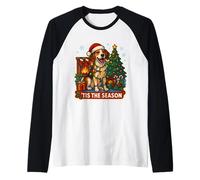 È la Stagione del Cane Foxhound Americano Buon Natale Mamma papà Maglia con Maniche Raglan