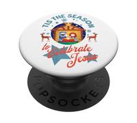 È la stagione per celebrare la presepe di Natale di Gesù PopSockets PopGrip Adesivo