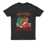 È la stagione per essere comodi e leggere le vacanze di Natale maglietta...