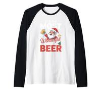 È l'ora più meravigliosa per un Natale alla birra Maglia con Maniche Raglan