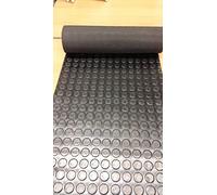 e.m. Gomma a Bollo Nero bullonata Antiscivolo per ascensori, pedane, Rivestimenti.Spessore 3 mm Larghezza Rotolo 100 cm Prezzo al Metro lineare Ogni pz corrisponde a 100 x 100 cm Vedi esempi a Fondo