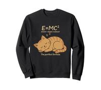 E = MC² Cat Meows Cuddles Formula Kitty Fisica Giochi di Parole Nerd Felpa