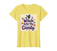È Meglio Che la Strega di Halloween Si diverta con i Miei dolcetti o scherzetti Maglietta, Donna, Limone, XXL