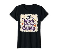 È Meglio Che la Strega di Halloween Si diverta con i Miei dolcetti o scherzetti Maglietta, Donna, Nero, L