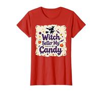 È Meglio Che la Strega di Halloween Si diverta con i Miei dolcetti o scherzetti Maglietta, Donna, Rosso, 3XL