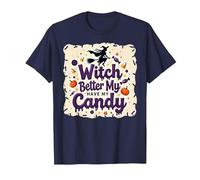È Meglio Che la Strega di Halloween Si diverta con i Miei dolcetti o scherzetti Maglietta, Uomo, Navy, 3XL