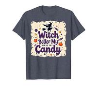 È Meglio Che la Strega di Halloween Si diverta con i Miei dolcetti o scherzetti Maglietta, Uomo, Pervinca, XL