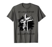 È Morto per Me così Vivo per Lui Christian Tee Bible Lover Maglietta
