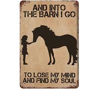 E nel fienile, insegne in metallo vintage, poster in latta con ragazza e cavallo, vado a perdere la testa e a trovare la mia anima, dipinto su ferro, insegna retrò in latta, novità, targa divertente p