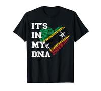 È nel Mio Dna Bandiera di Saint Kitts e Nevis con Impronta Digitale a Forma di Cuore Maglietta