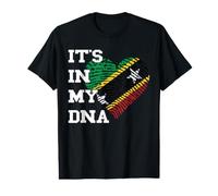 È nel Mio Dna Bandiera di Saint Kitts e Nevis con Impronta Digitale a Forma di Cuore Maglietta con Stampa Grafica Economica