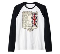 È nel Mio Dna, Bandiera Union Jack del Regno Unito, British Heritage Design Maglia con Maniche Raglan