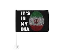 È nel mio DNA - Bandiere per auto Iran, 12x18 pollici, decorazione con clip per finestrino, bandiere bifacciali per la maggior parte dei finestrini dei veicoli