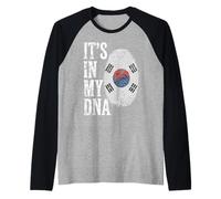 È nel Mio Dna Corea del Sud Impronta Digitale Maglia con Maniche Raglan