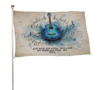 "E nella musica vado a perdere la testa e a trovare la mia anima" 2x3 piedi, resistente striscione decorativo per esterni, bandiere di benvenuto per patio, bandiere primaverili per cortile