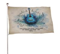 "E nella musica vado a perdere la testa e a trovare la mia anima" 3x5 piedi, resistente striscione decorativo per esterni, bandiere di benvenuto per patio, bandiere primaverili per cortile