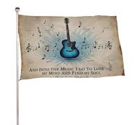 "E nella musica vado a perdere la testa e a trovare la mia anima" 3x5 piedi, resistente striscione decorativo per esterni, bandiere di benvenuto per patio, bandiere primaverili per cortile