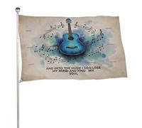 "E nella musica vado a perdere la testa e a trovare la mia anima" 4x6 piedi, resistente striscione decorativo per esterni, bandiere di benvenuto per patio, bandiere primaverili per cortile