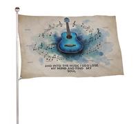"E nella musica vado a perdere la testa e a trovare la mia anima" 5x8 piedi, resistente striscione decorativo per esterni, bandiere di benvenuto per patio, bandiere primaverili per cortile