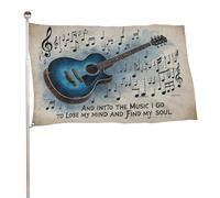 "E nella musica vado a perdere la testa e a trovare la mia anima" 5x8 piedi, resistente striscione decorativo per esterni, bandiere di benvenuto per patio, bandiere primaverili per cortile