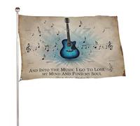 "E nella musica vado a perdere la testa e a trovare la mia anima" 5x8 piedi, resistente striscione decorativo per esterni, bandiere di benvenuto per patio, bandiere primaverili per cortile